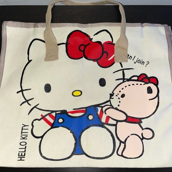 Hello Kitty Canvas Tote Bag – Cute & Spacious Shoulder Bag - Picture 3 of 6